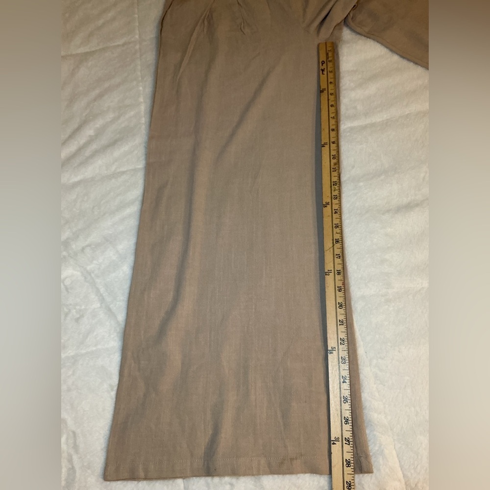 Tan Wide-Leg Pants - Picture 6 of 8
